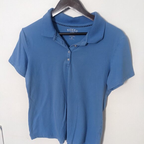 Riders by Lee Women's  Blue Short Sleeve Polo Type Shirt Size Medium - Picture 1 of 7
